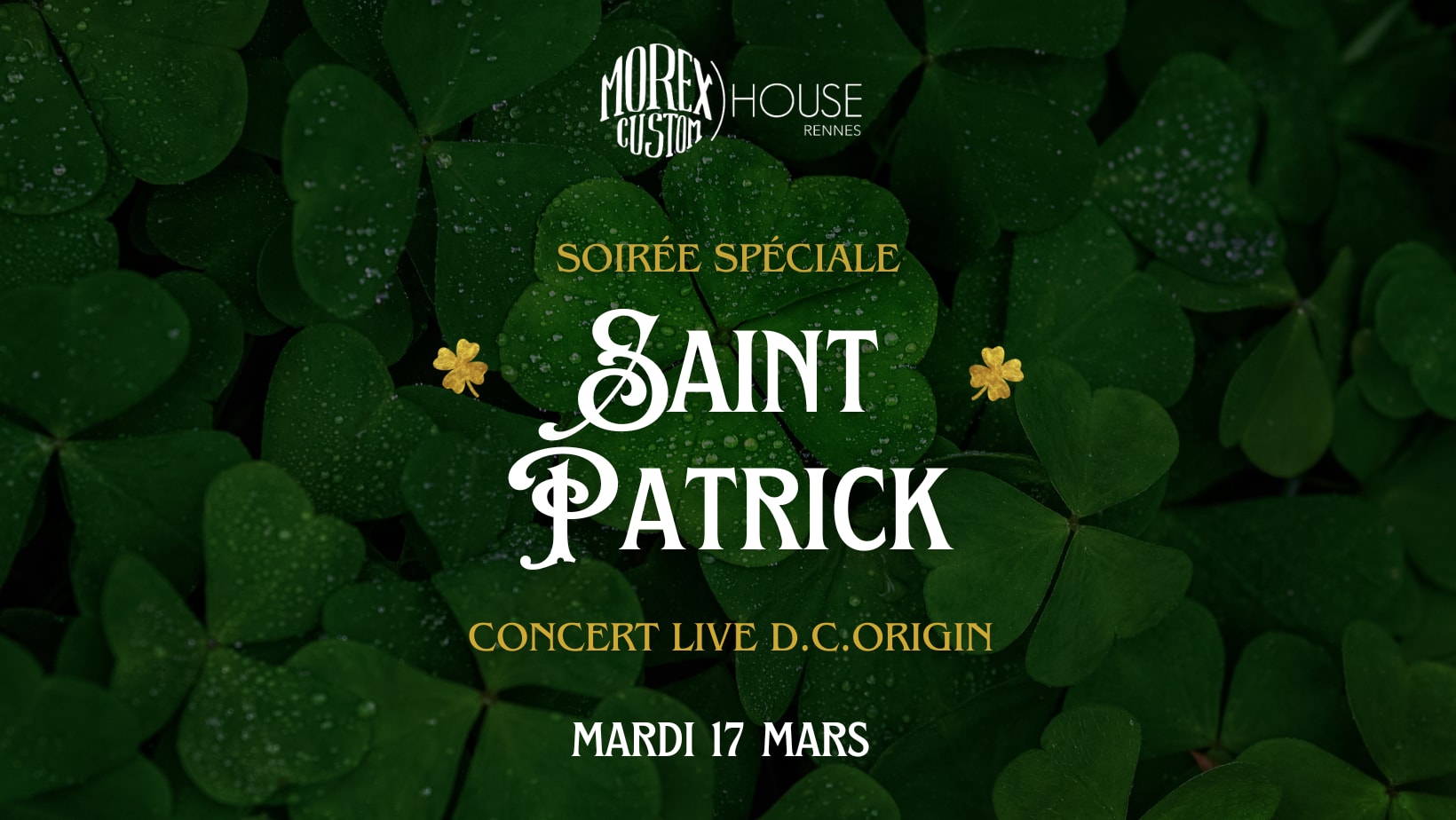 Soirée Spéciale St Patrick // Concert // Morex Custom House