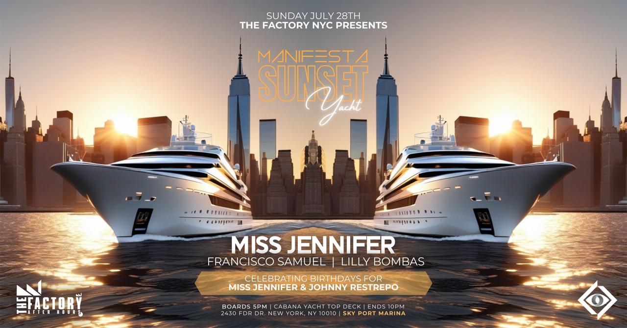 The Factory Sunset Boat Party - Miss Jennifer - Lilly Bomba