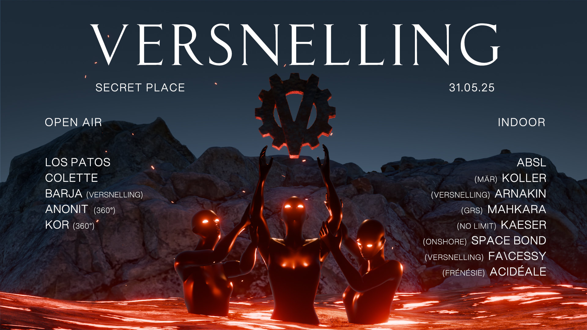 Versnelling Secret Place 31.05 (Open Air/Indoor)