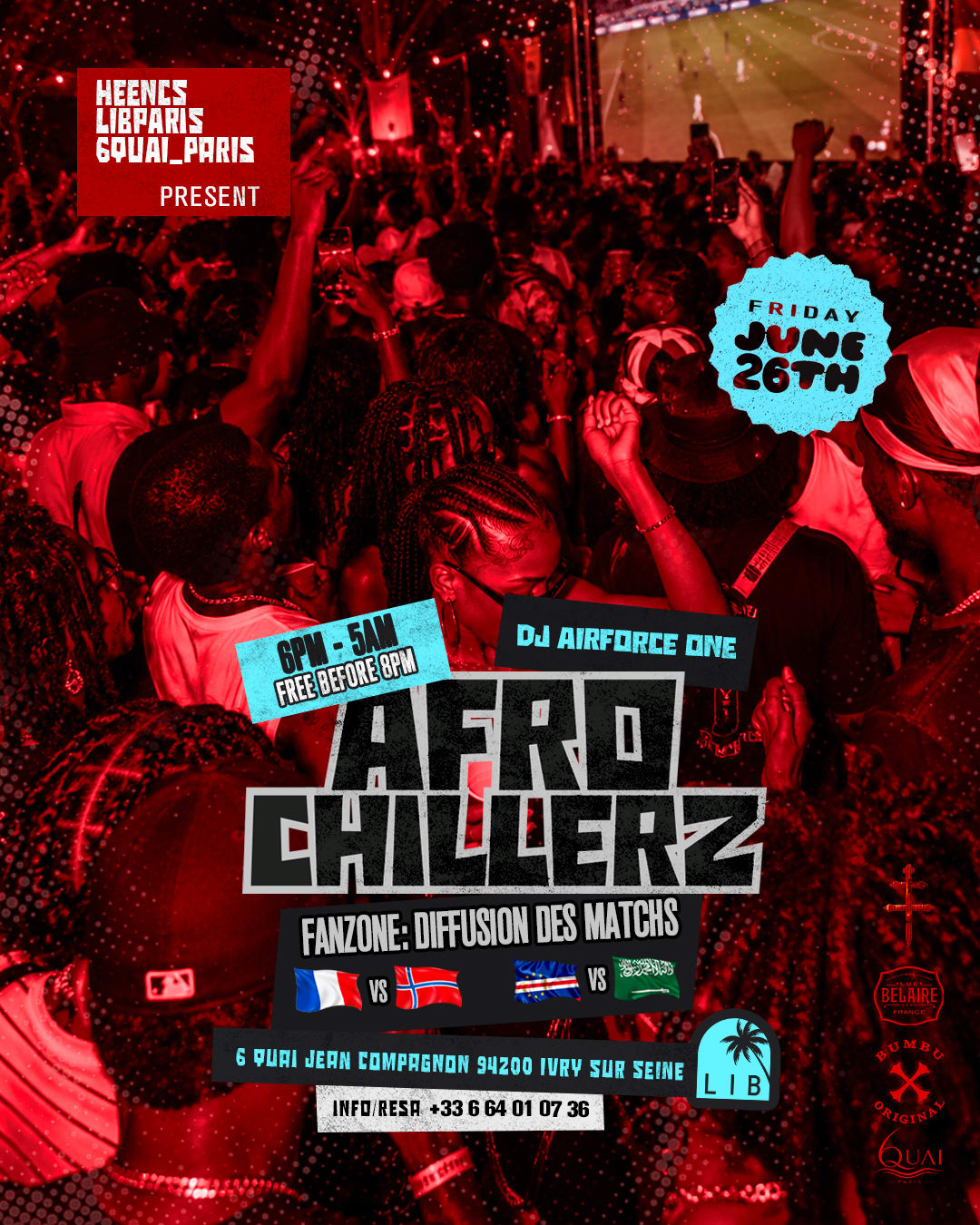 Afrochillerz | Ven 26 Juin | Fan Zone & Party | Summer Vibes
