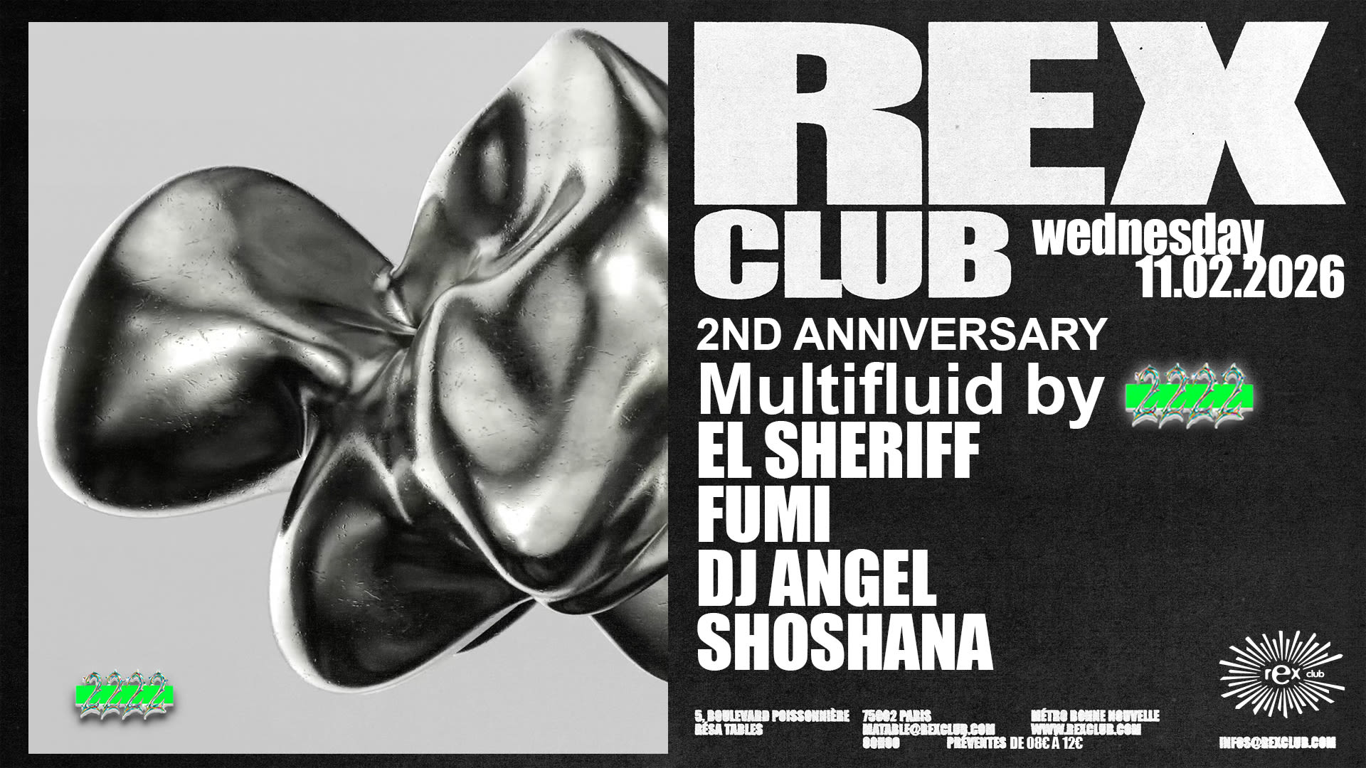 2nd Anniversary: Multifluid By 2222 W/ Fumi, Dj Angel & More