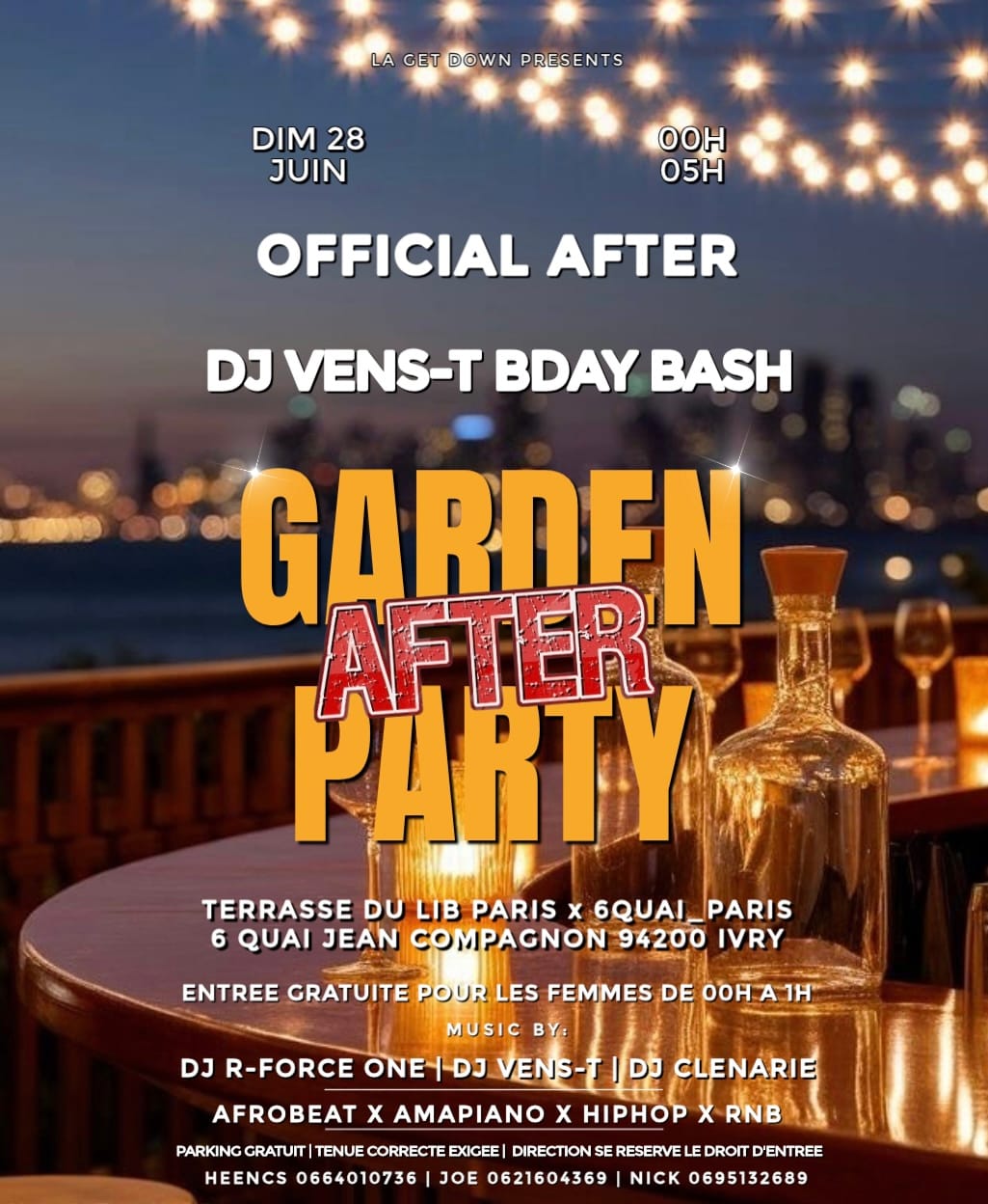 Garden After Party | Dim 28 Juin | Fan Zone - Terrasse
