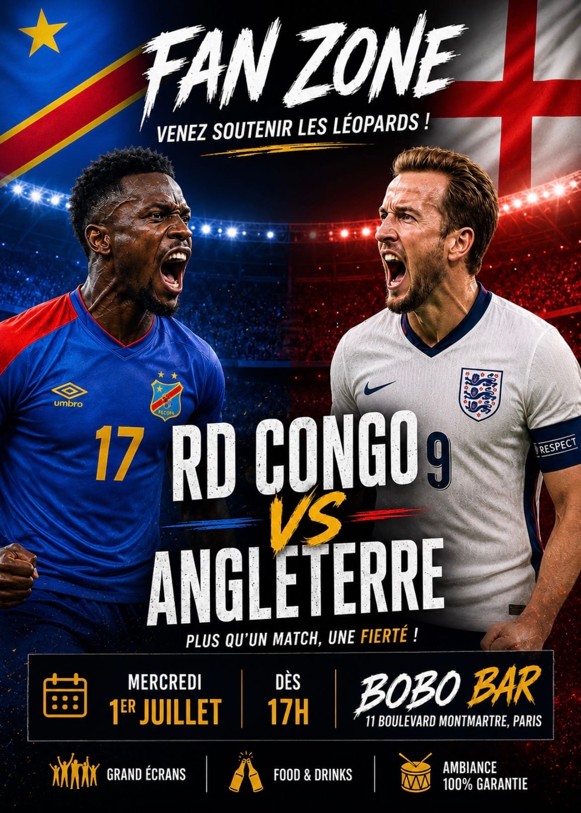 Afro Night | Fan Zone Rd Congo Vs Angleterre