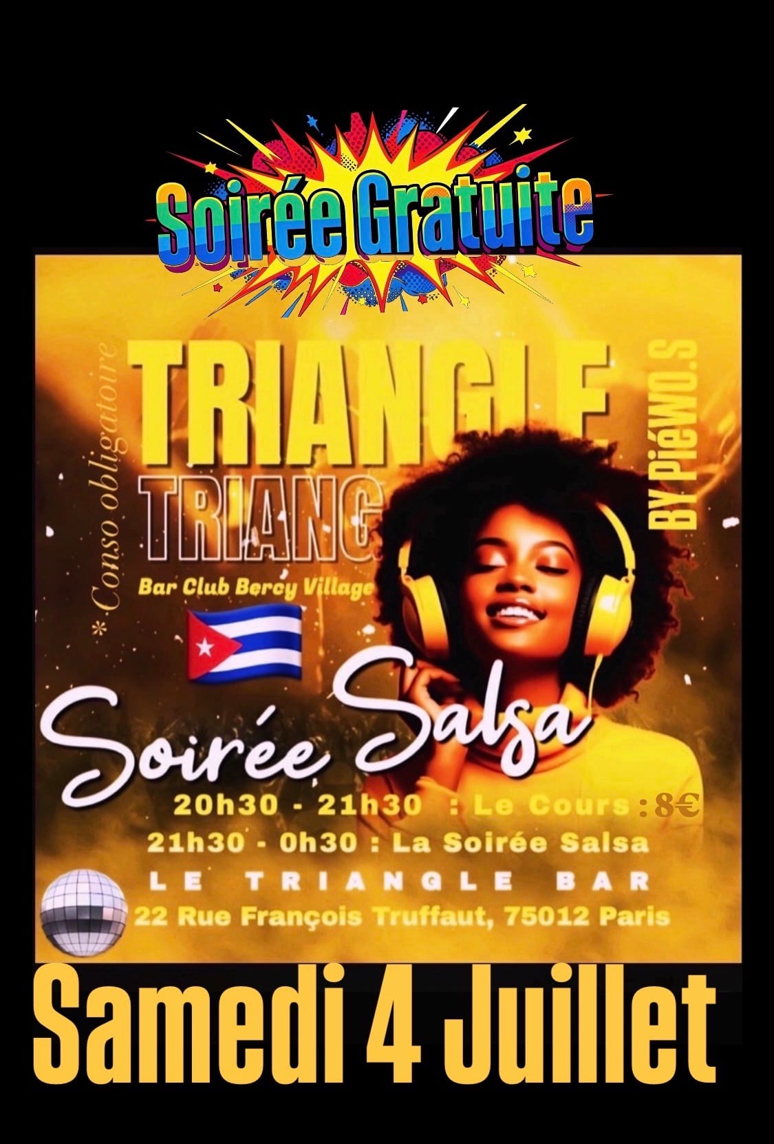 Samedi / Cours & Soirée Salsa Bercy Village Paris