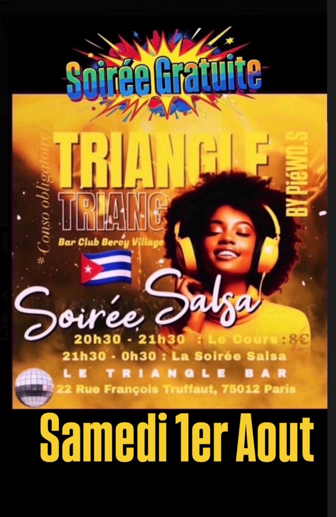 Samedi / Cours & Soirée Salsa Bercy Village Paris
