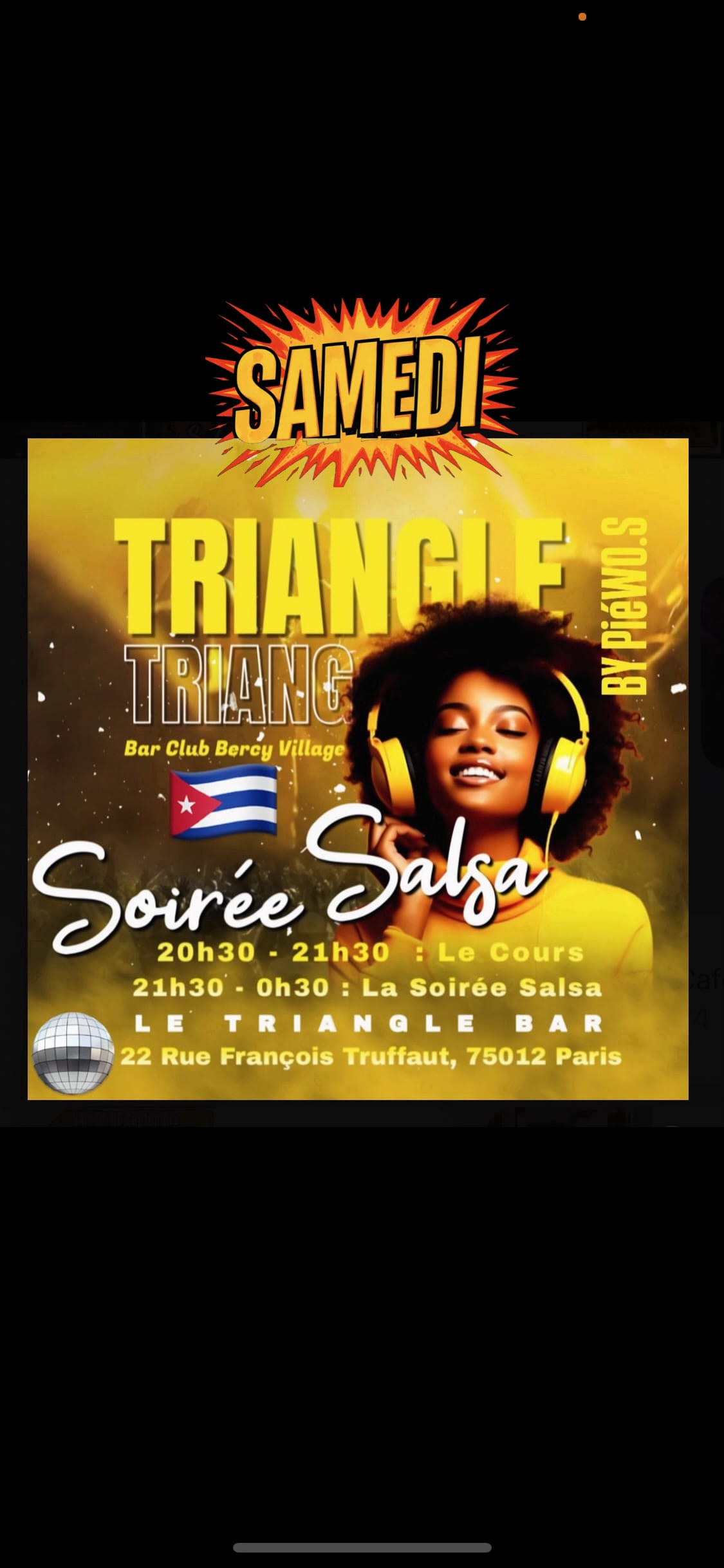 Samedi / Cours & Soirée Salsa Bercy Village Paris