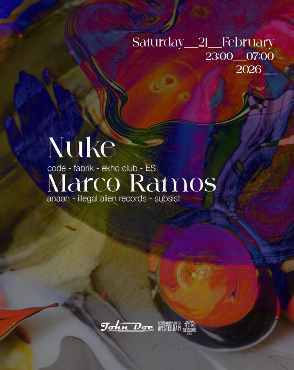 Amsterdam Techno Sessions W/ Nuke (Code-Fabrik-Ekho Club) Es