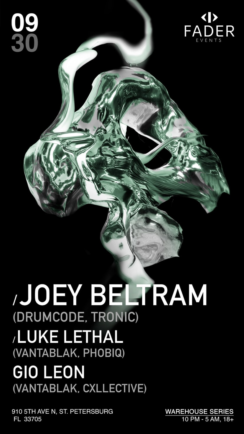 Fader Events Invites: Joey Beltram (Drumcode/Tronic)