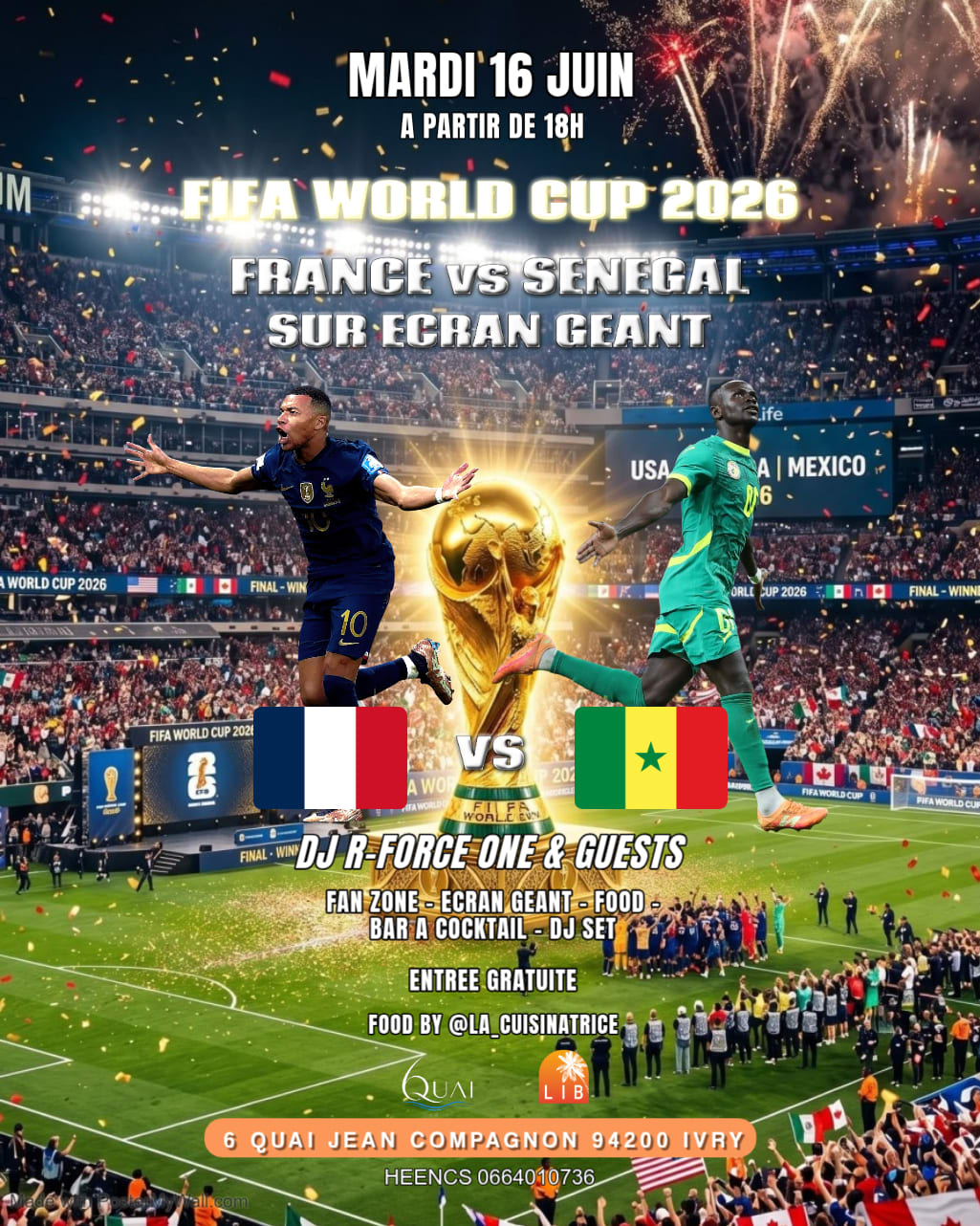 France - Sénégal | Mar 16 Juin | Fan Zone | Free Pass