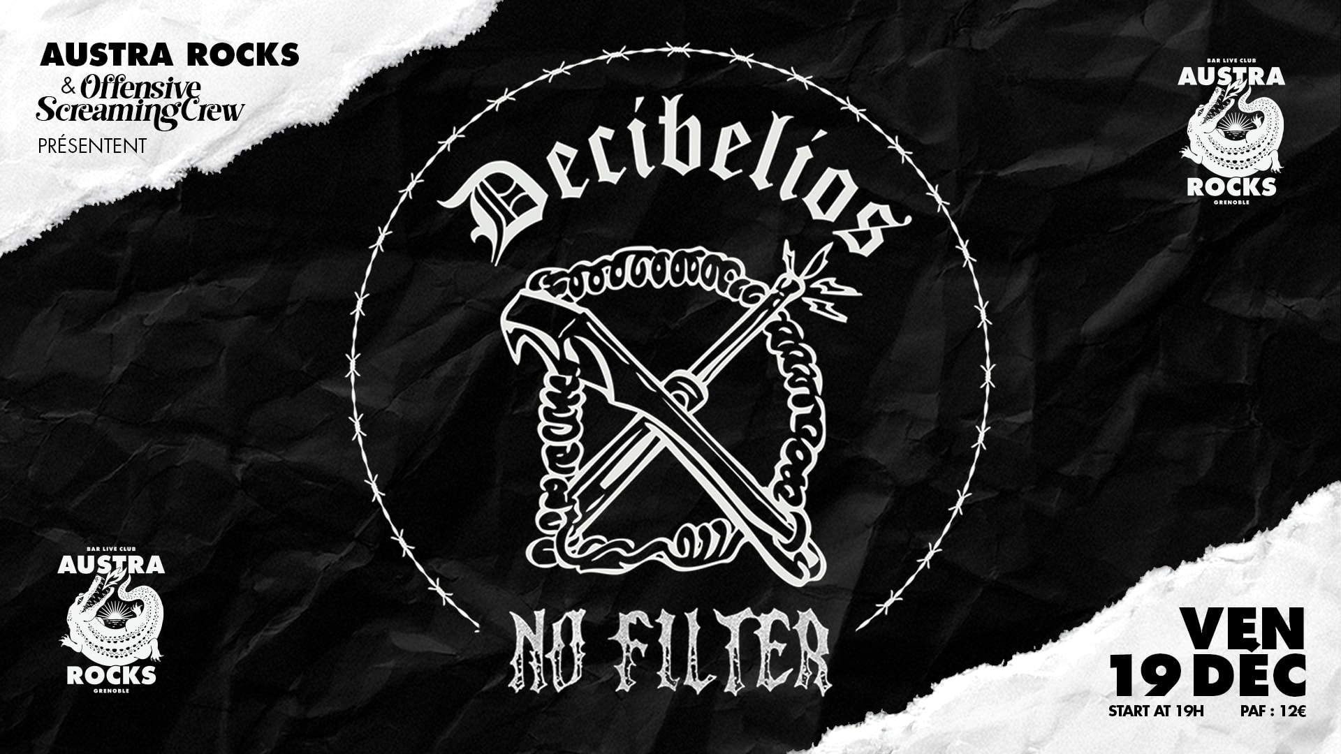 Decibelios & No Filter A L’Austra Rocks
