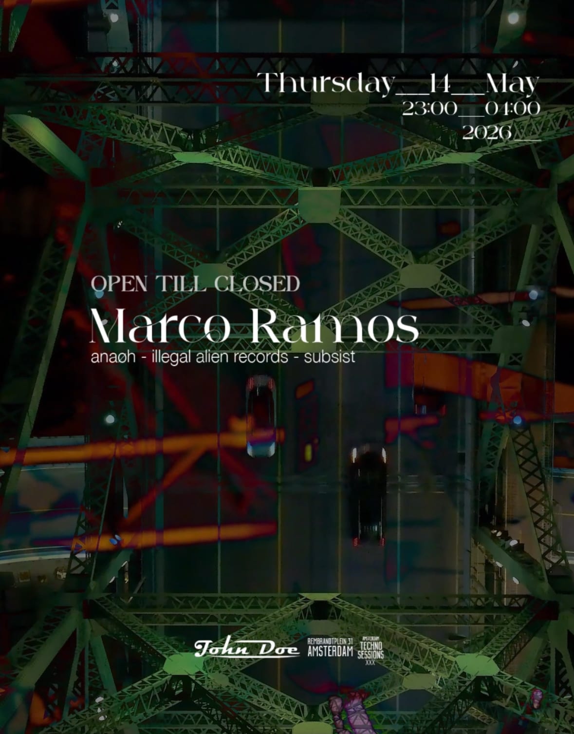 :Amsterdam Techno Sessions-Open Till Closed W/ Marco Ramosi