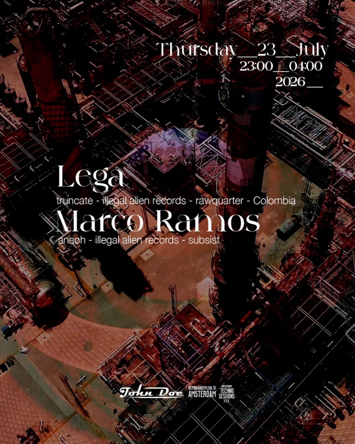 Amsterdam Techno Sessions W/ Lega (Truncate) Colombia