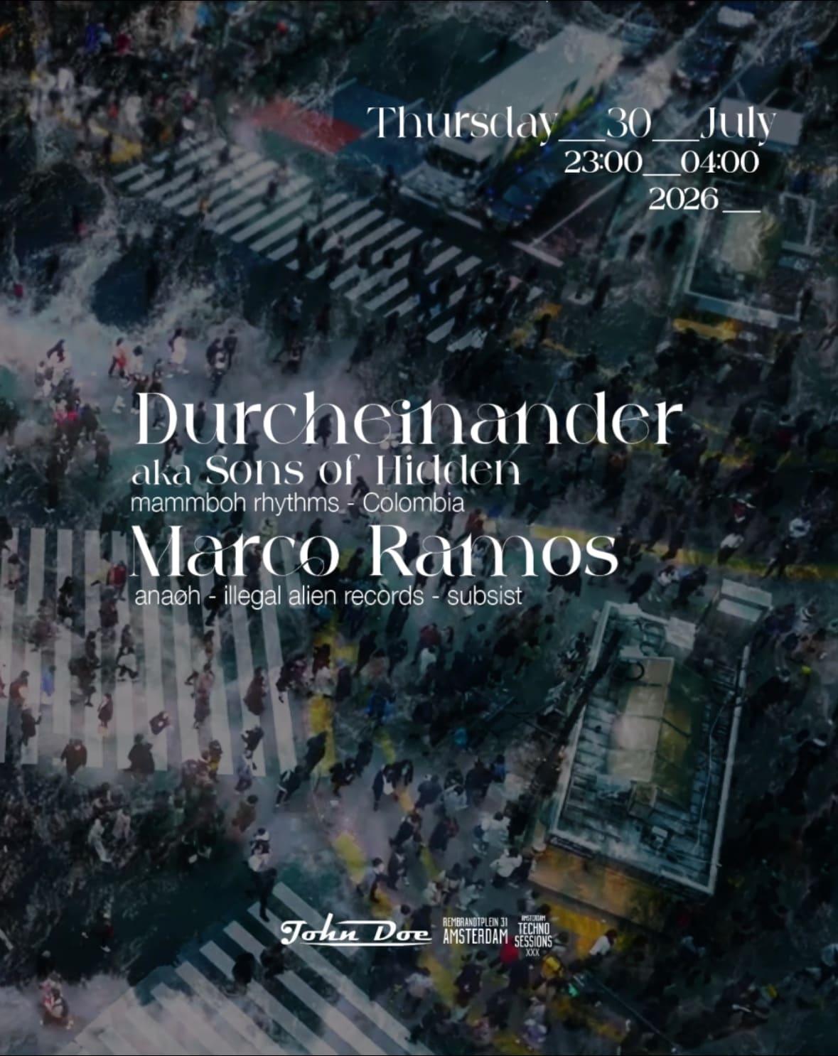Amsterdam Techno Sessions W/ Durcheinander / Sons Of Hidden