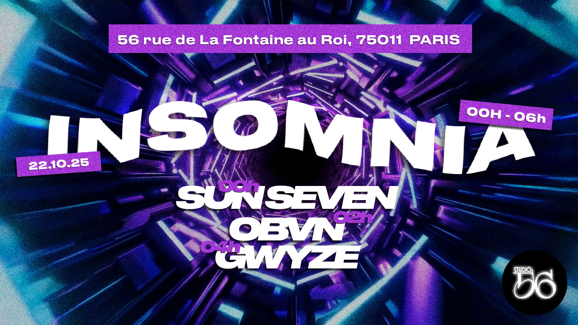 Insomnia W/ Sun Seven,Øbvn,Gwyze