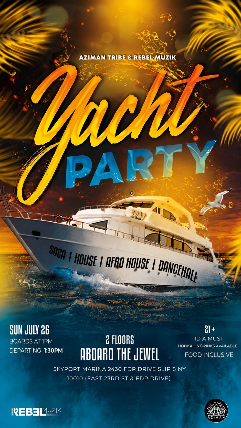 Soca House - Daytime Yacht Party (Soca, Afro, Dancehall)
