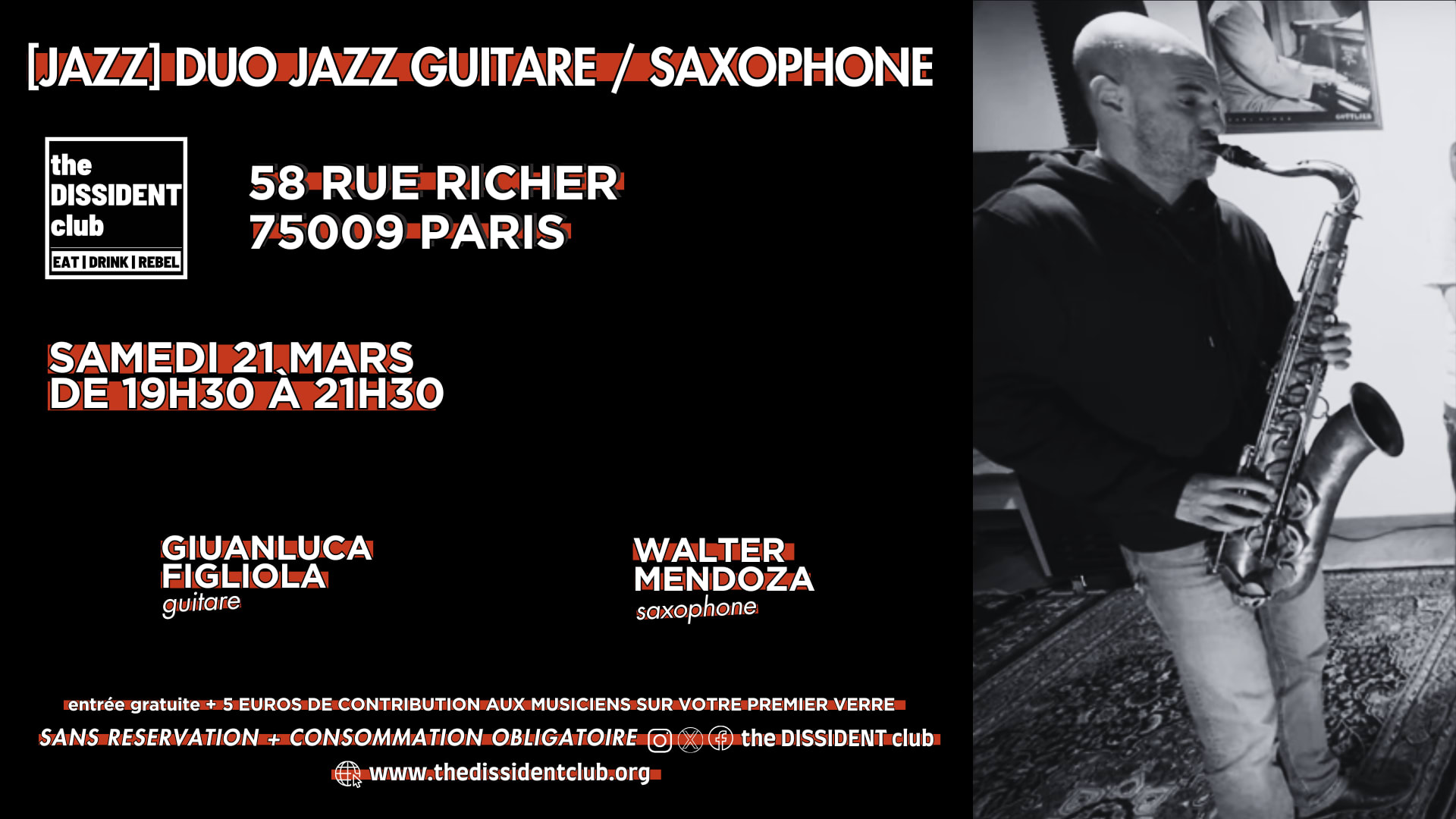 [Jazz] Duo Jazz Guitare / Saxophone