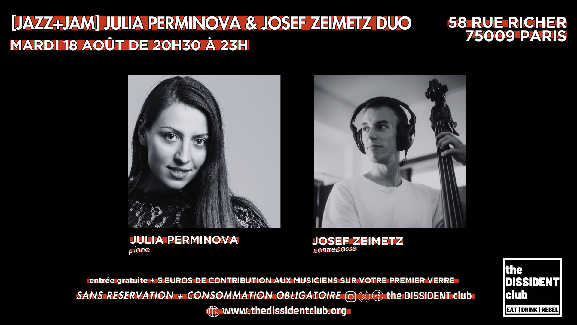 [Jazz+Jam] Julia Perminova & Josef Zeimetz Duo