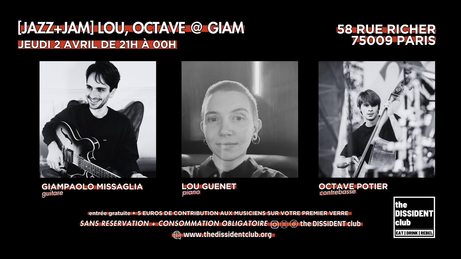 [Jazz+Jam] Lou, Octave @ Giam