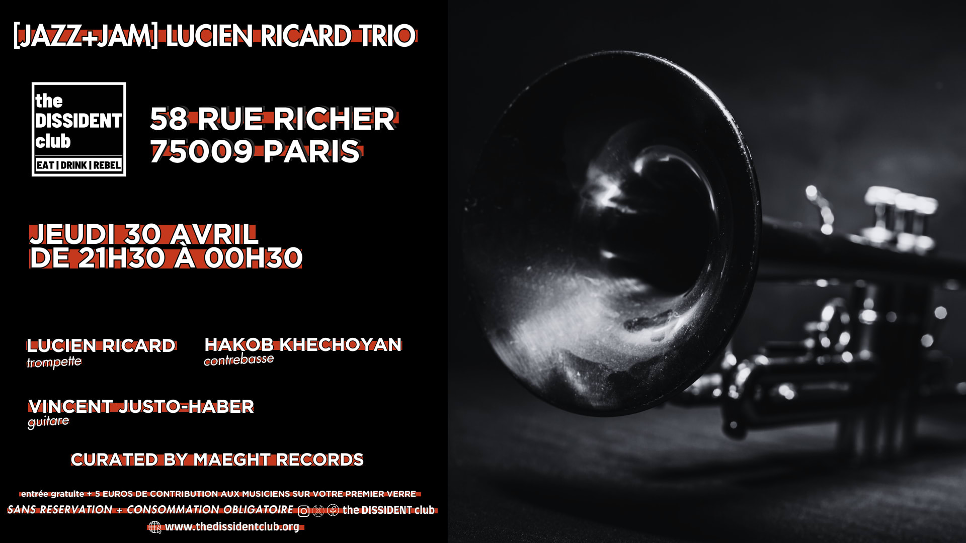 [Jazz+Jam] Lucien Ricard Trio