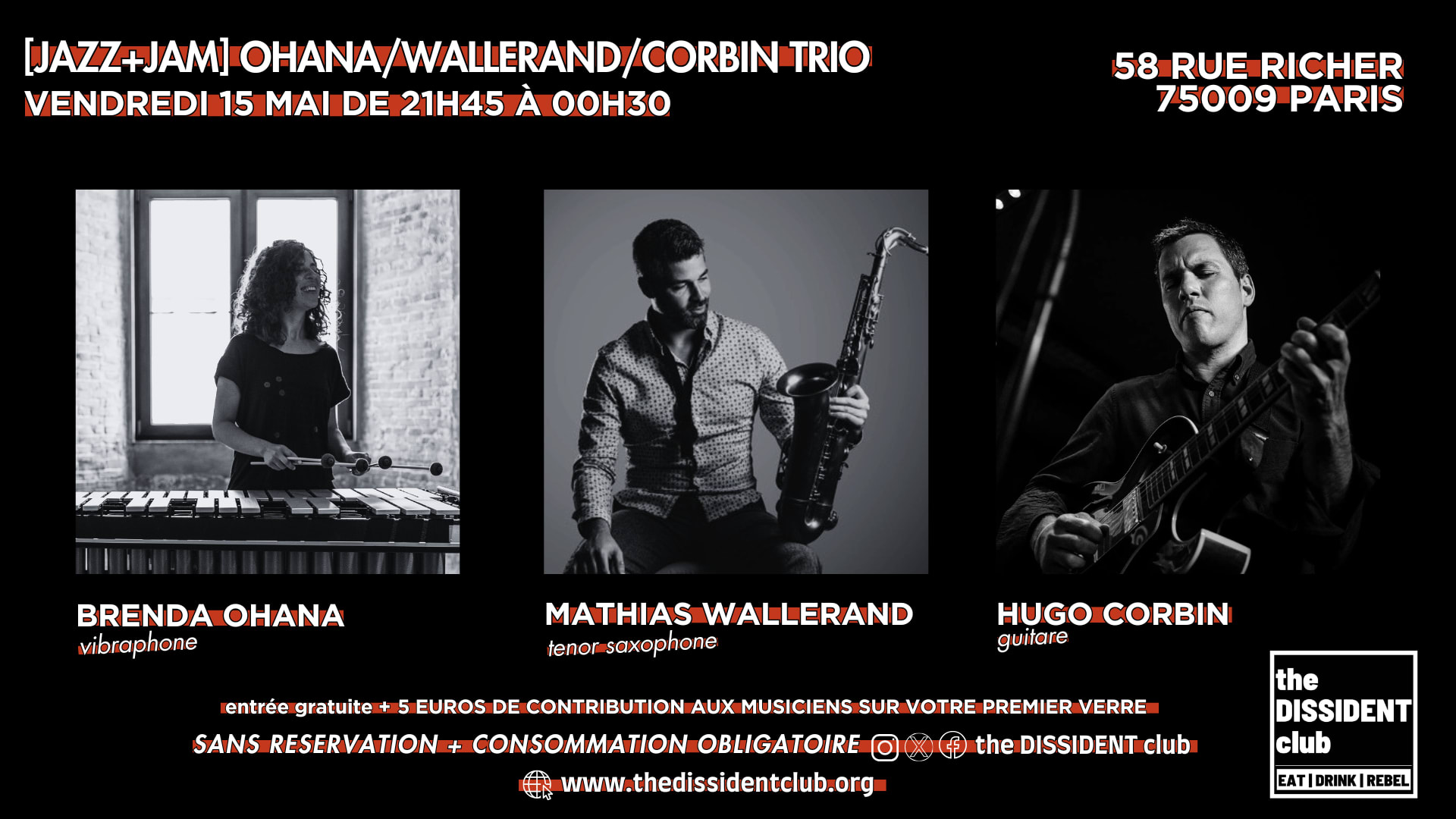 [Jazz+Jam] Ohana/Wallerand/Corbin Trio