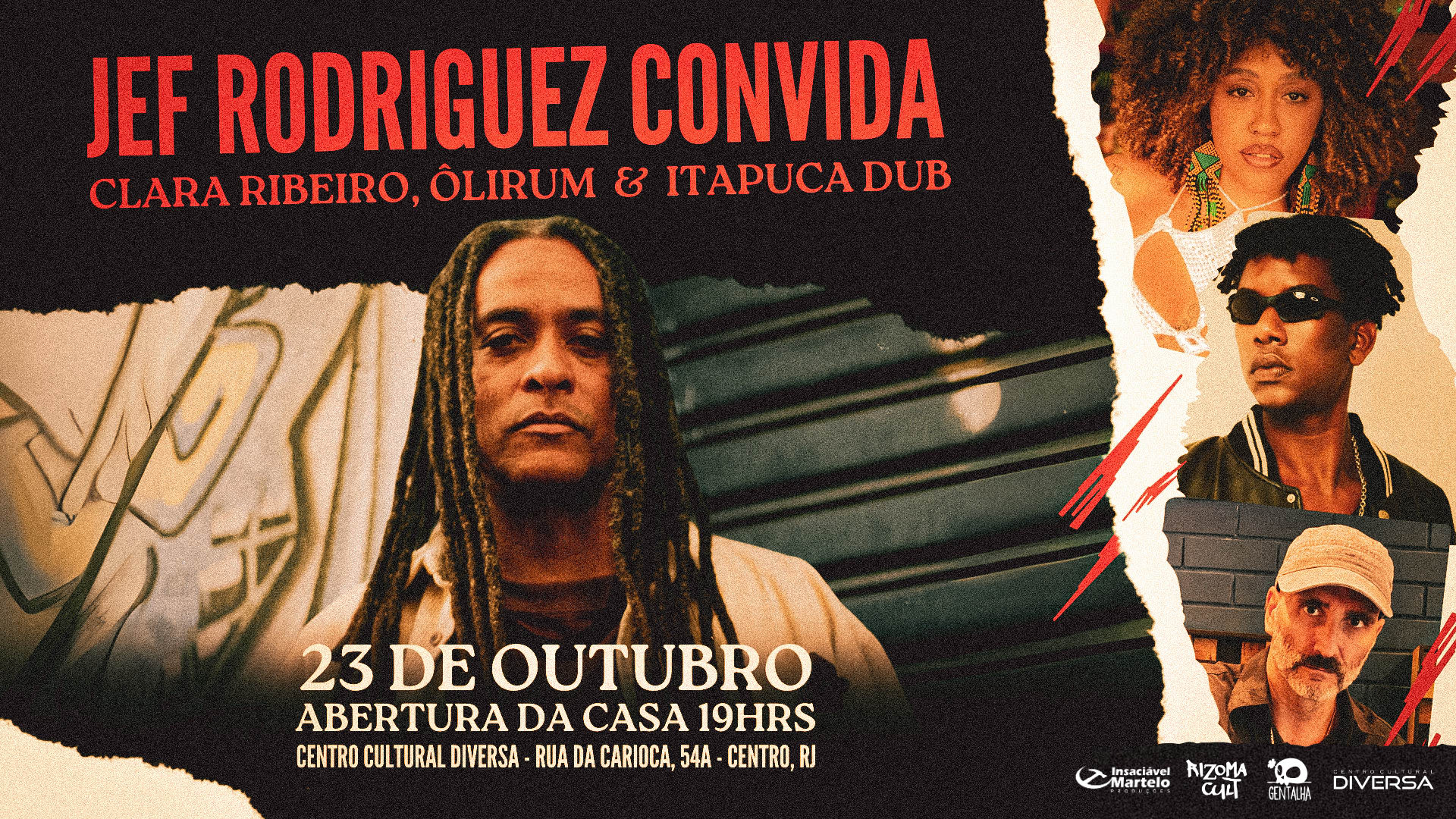 Jef Rodriguez Convida Ôlirum + Clara Ribeiro + Itapuca Dj