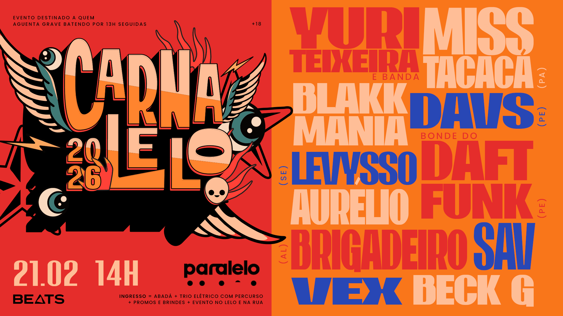 Carna Lelo 2026 - Paralelo Pub