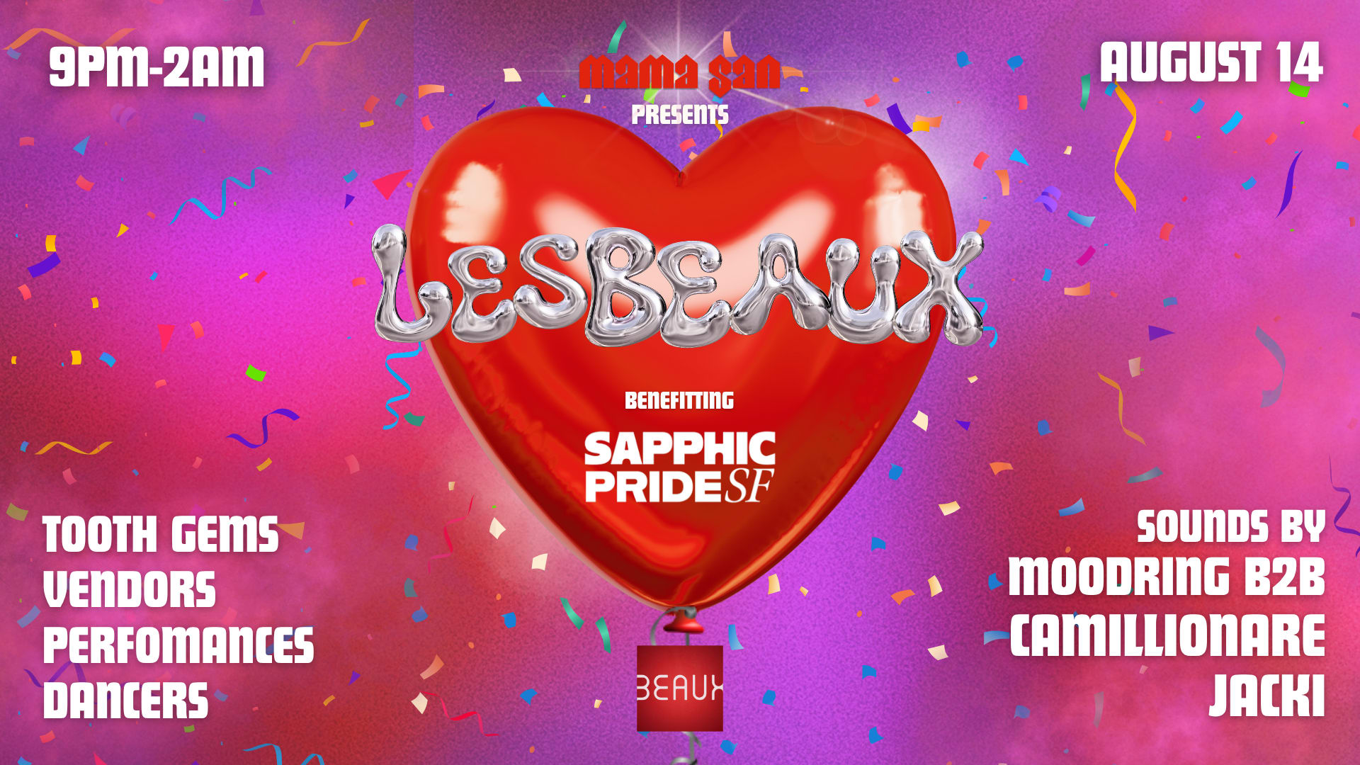 Lesbeaux: Sf Sapphic Pride Fundraiser!