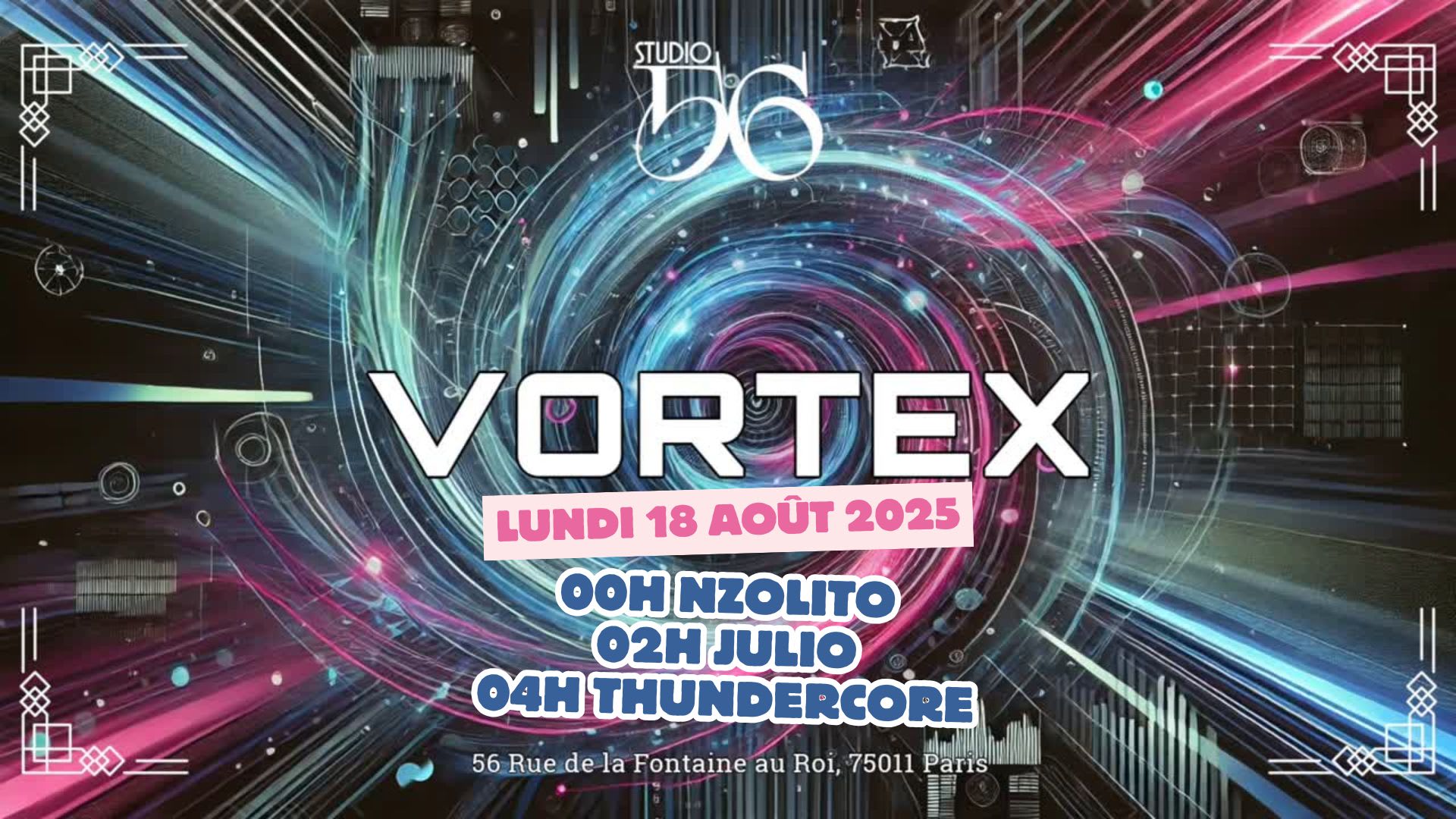 Vortex W/ Nzolito, Dj Épicurien  & Thundercore