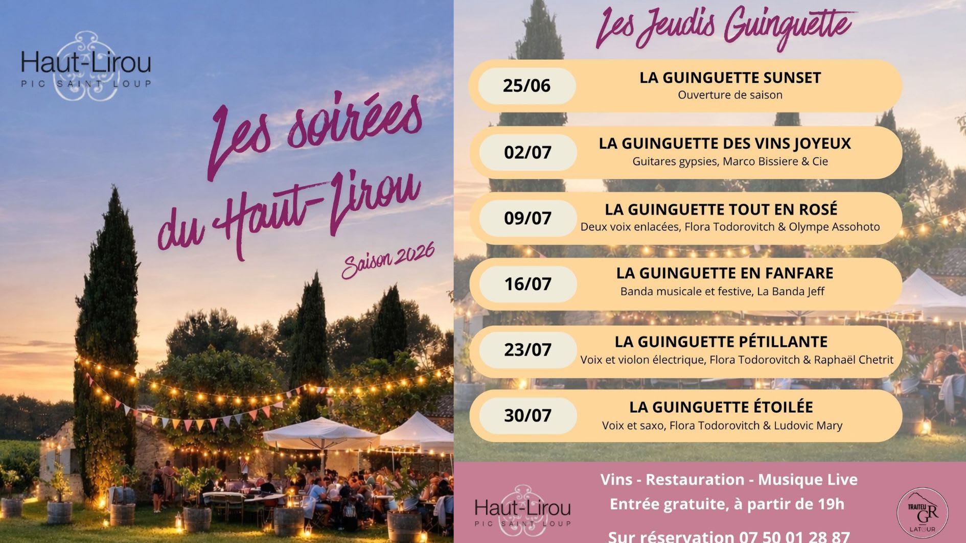 Les Jeudis Guinguette Au Domaine Haut-Lirou