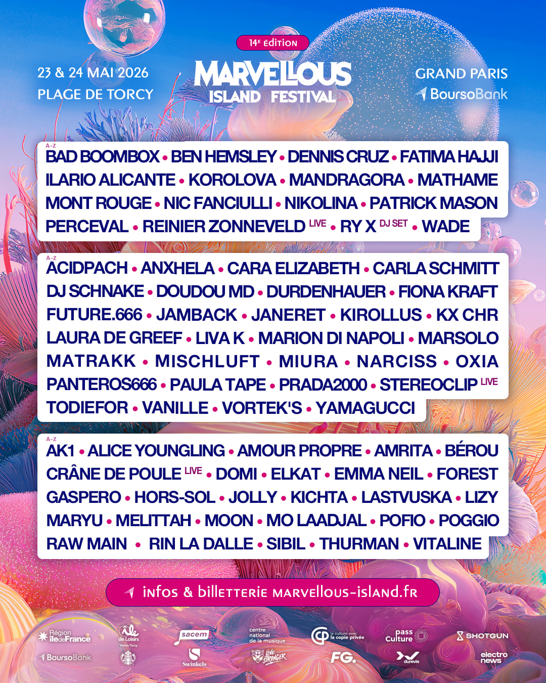 Marvellous Island Festival • 23 & 24 Mai 2026 • 14e Édition