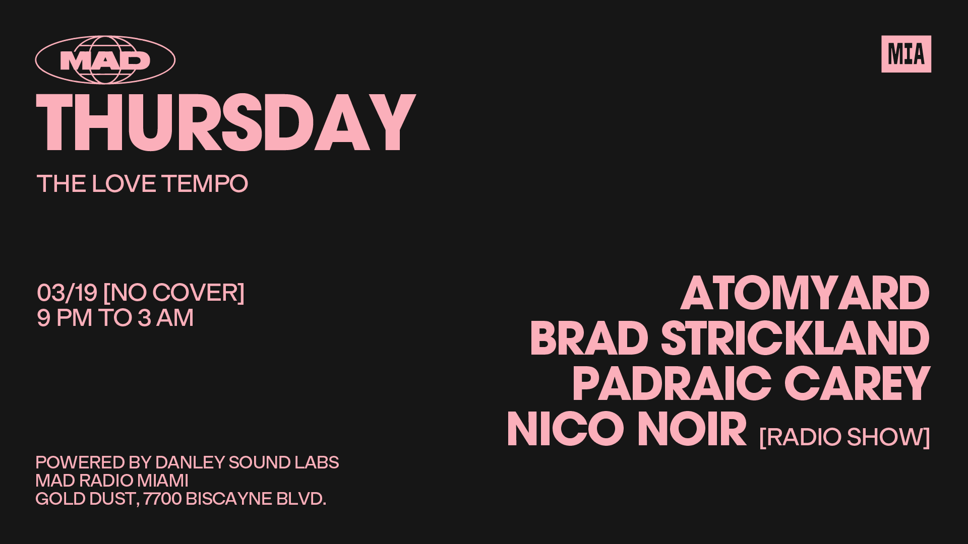 The Love Tempo: Atomyard, Brad Strickland, Padraic Carey