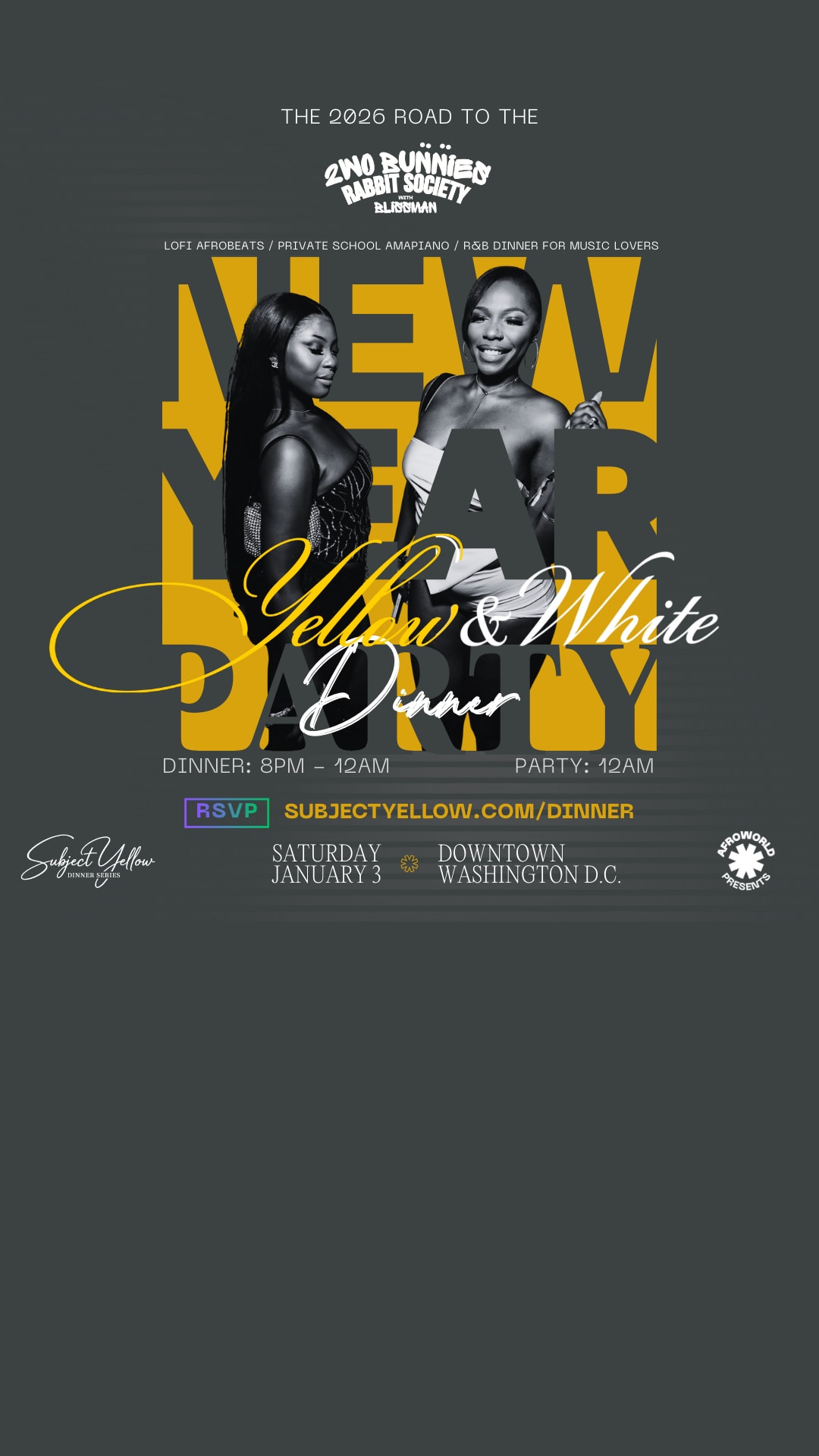 Yellow&White New Year Dinner Party