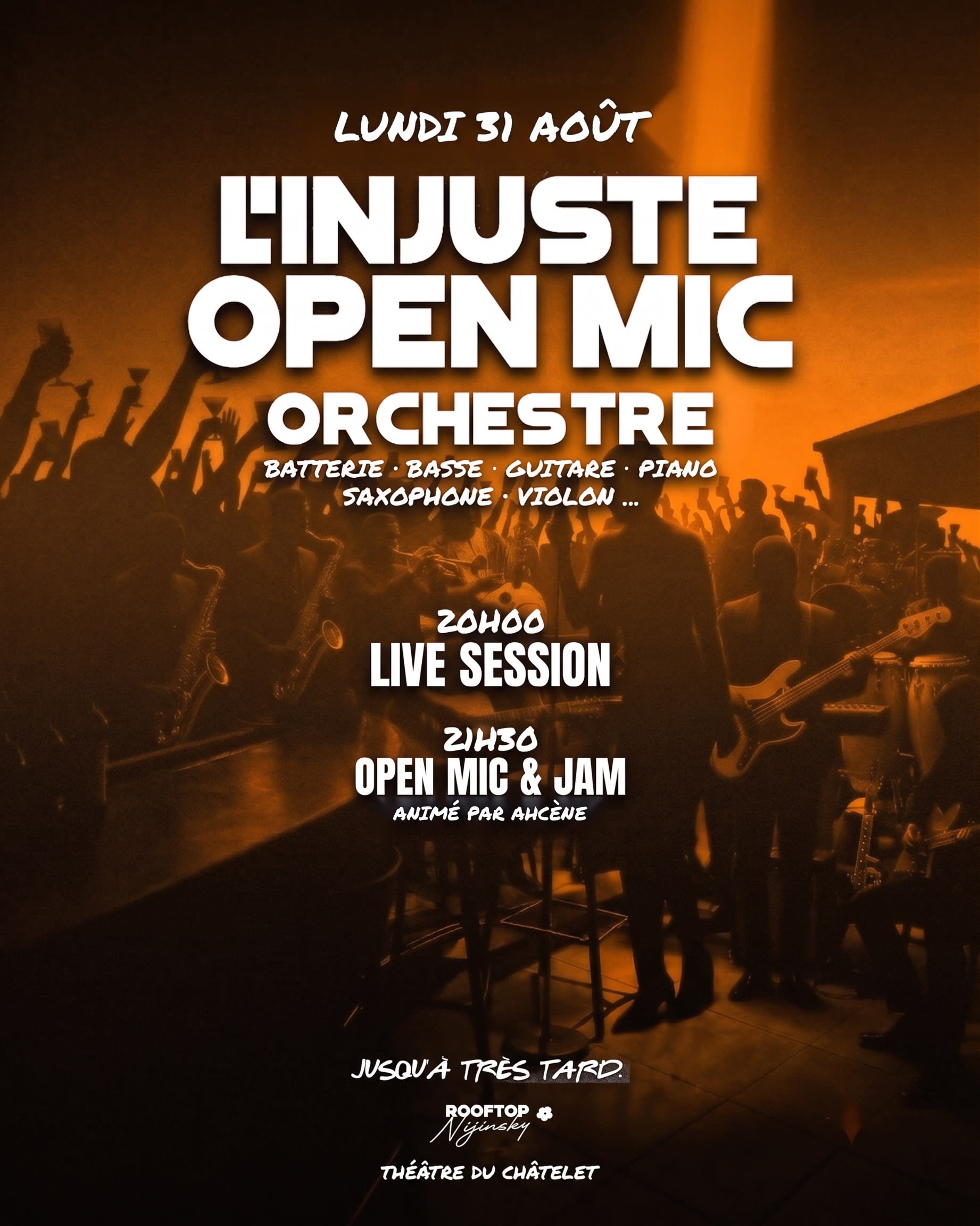 Linjuste Open Mic & Jam Rooftop Nijinsky Theatre Duchatelet