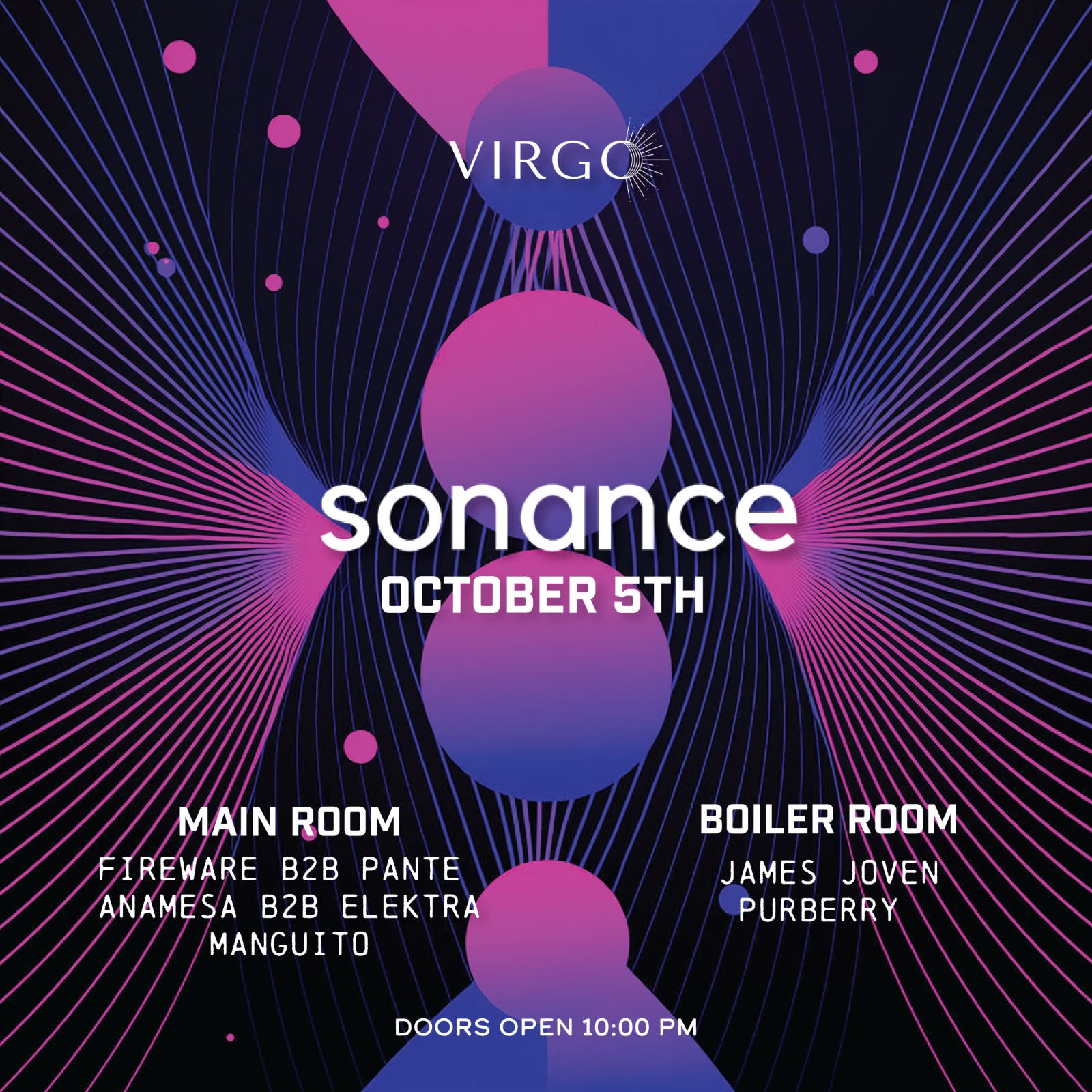 Sonance October 5th @Virgo