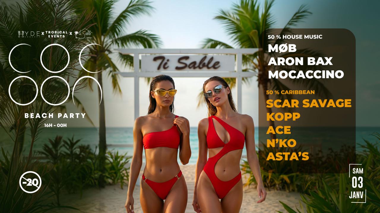 Cocoon Beach Party : 50% Electro & 50% Caribbean (New Year)