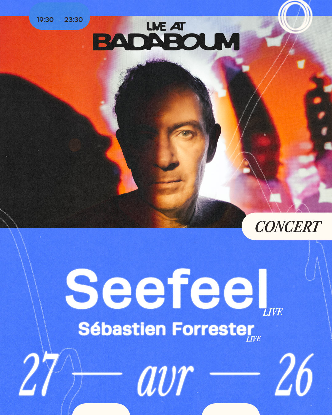 Concert — Seefeel, Sébastien Forrester, Lawton & Gibs