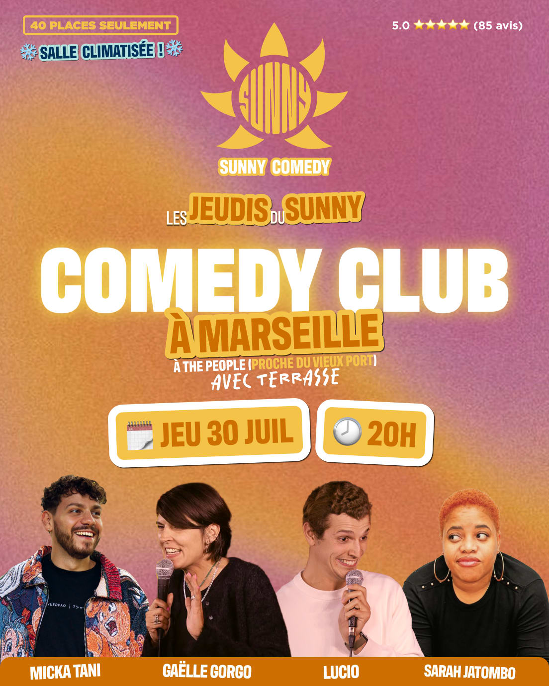 Sunny Comedy Club À The People (Lucio, Gaelle, Sarah, Micka)