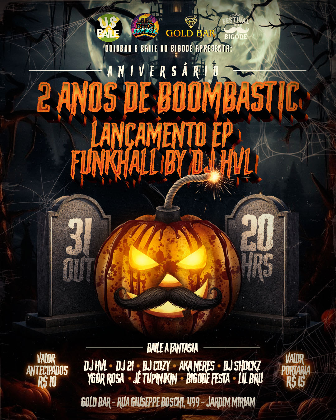 Aniversário Boombastic 2 Anos X Lançamento Funkhall B Dj Hvl