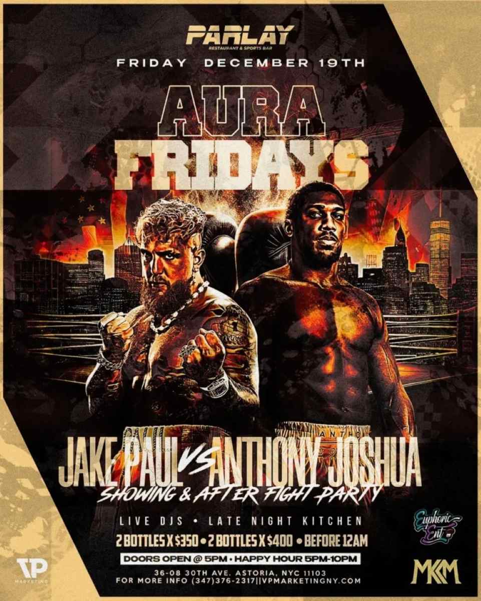 Jake Paul Vs Anthony Joshua Watch Party & After Party