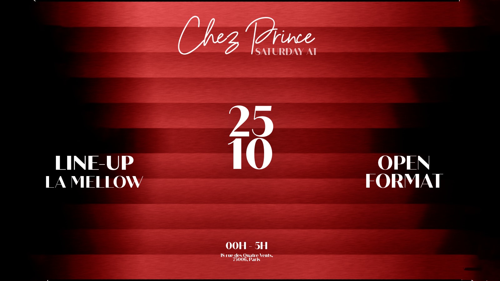 Saturday At | @Chez Prince St-Germain | Open Format Music