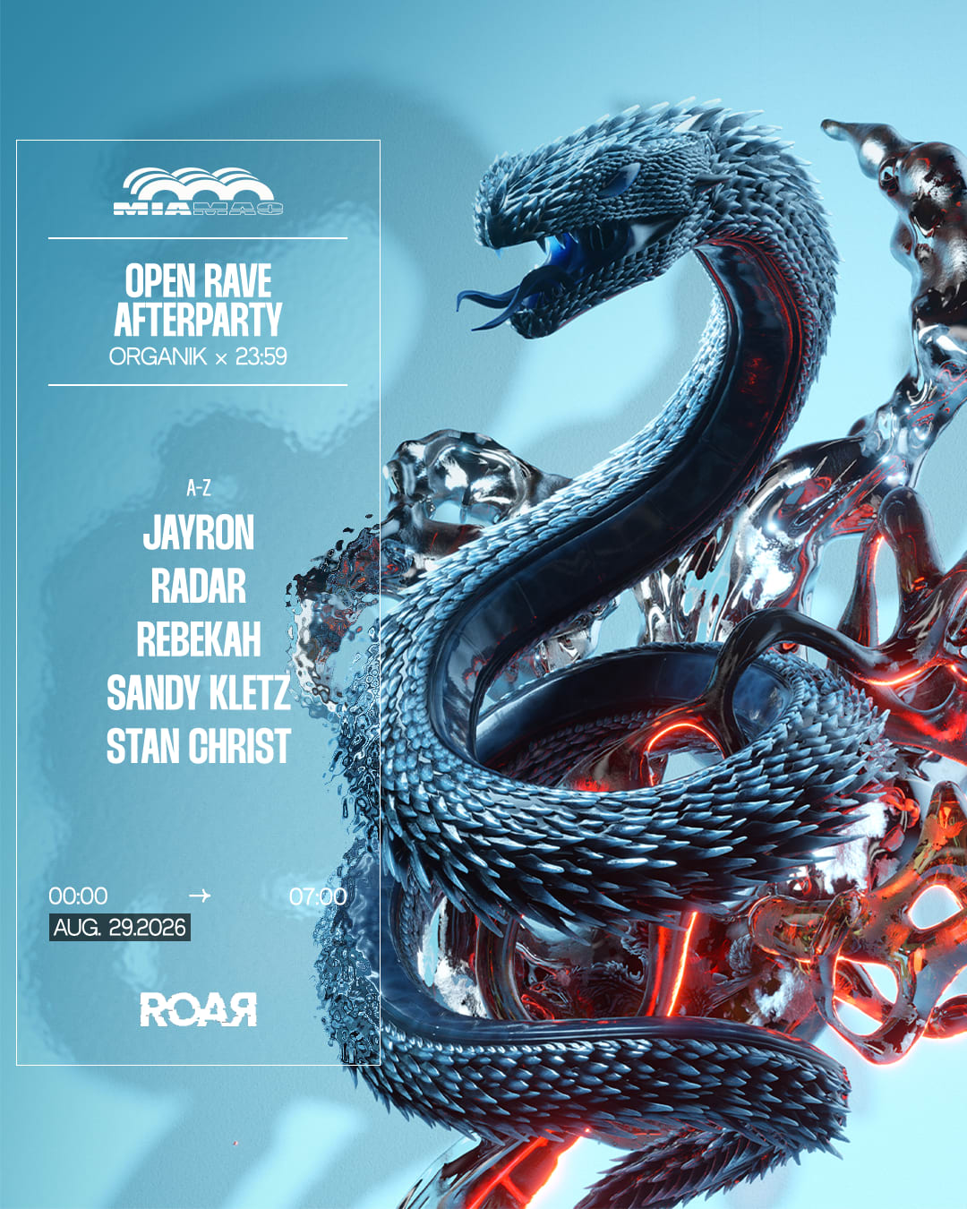 Roar X Organïk X 23:59 : Open Rave Afterparty