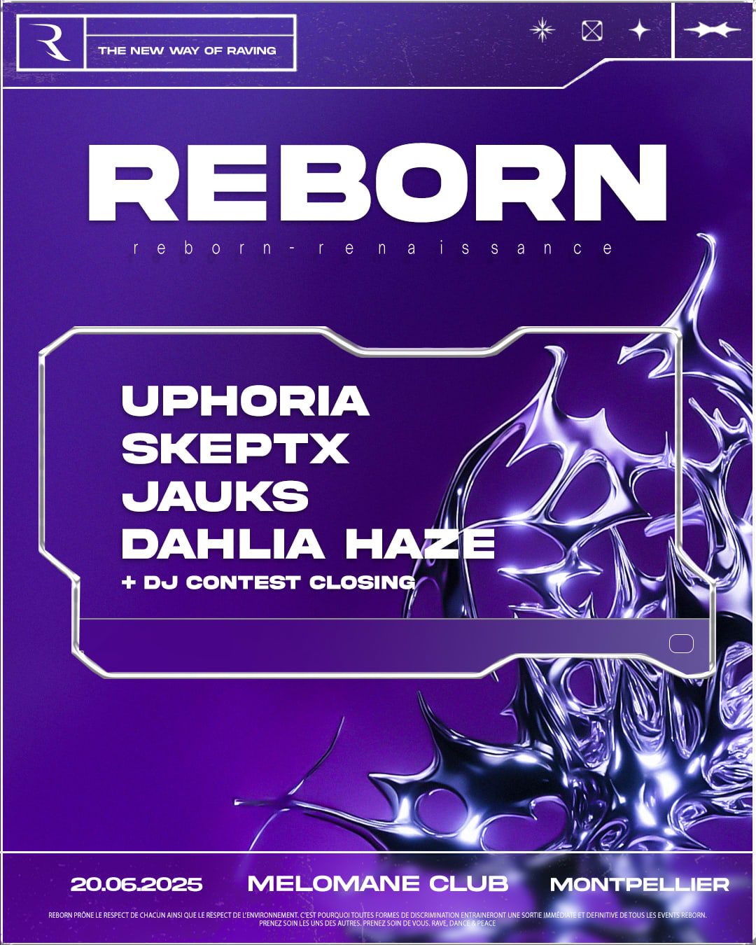 Reborn : Uphoria, Skeptx, Jauks, Dahlia Haze, Dj Contest