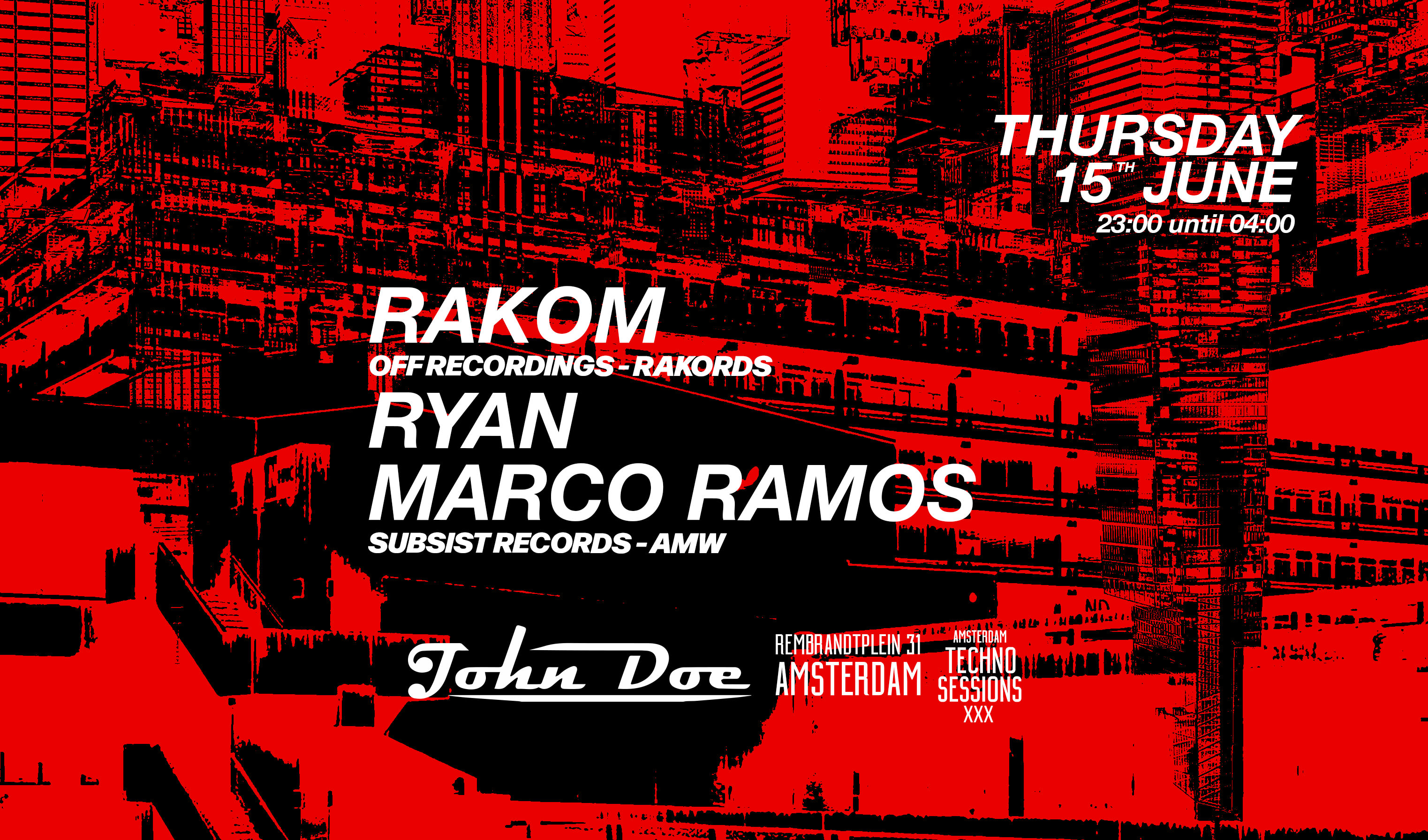 Amsterdam Techno Sessions W/ Rakom, Ryan & Marco Ramos
