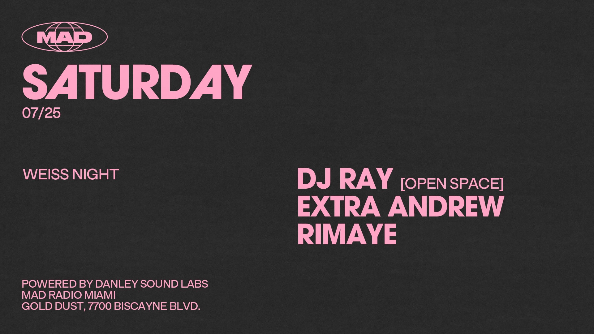 Weiss Night: Dj Ray / Extra Andrew / Rimaye
