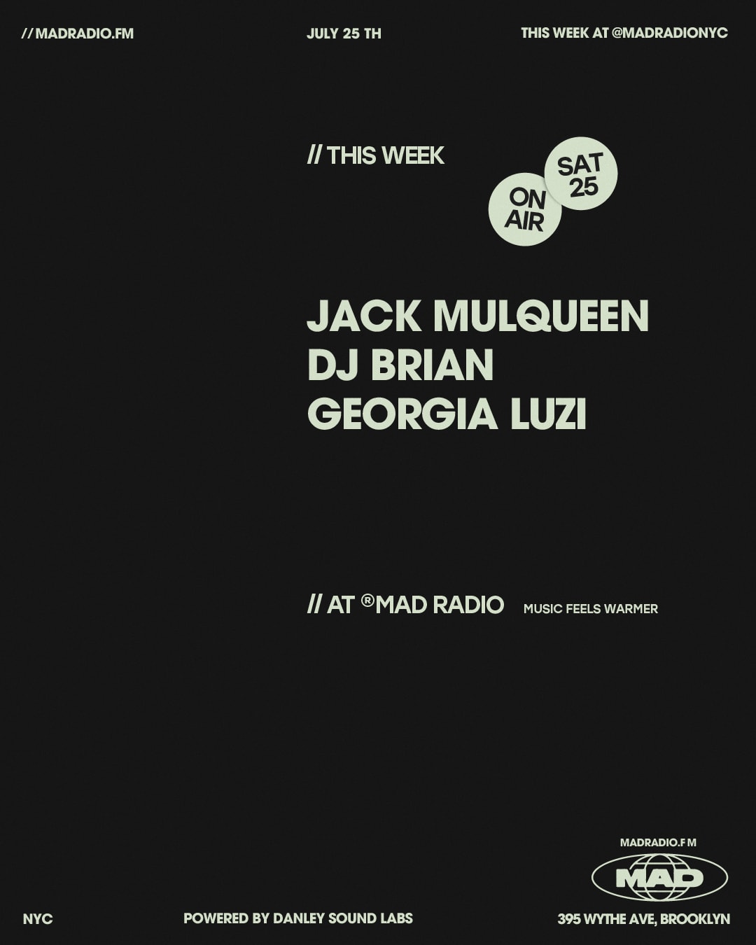 Jack Mulqueen / Dj Brian / Georgia Luzi