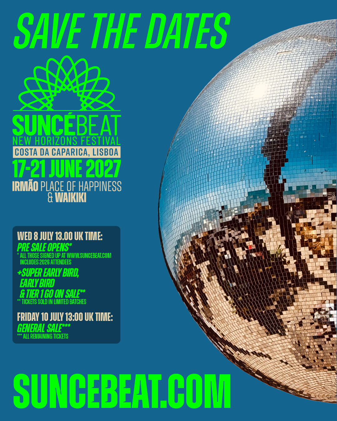 Suncébeat New Horizons Lisbon Portugal 17-21 June 2027