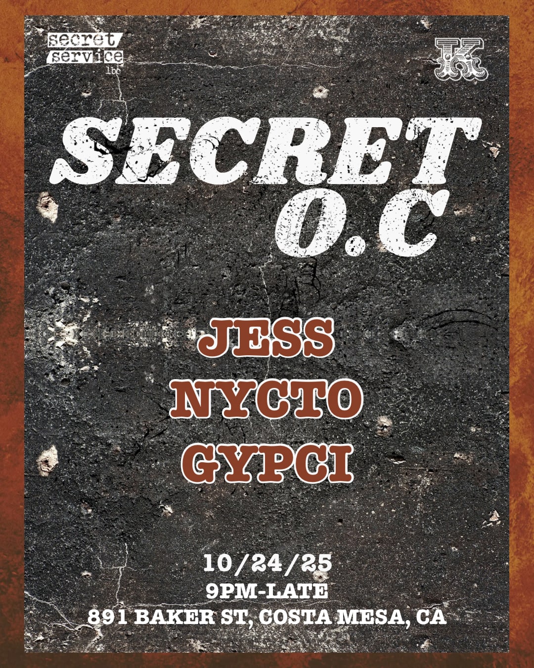 Secret Oc: 10/24 Nycto Jess Gypci Ladies Takeover