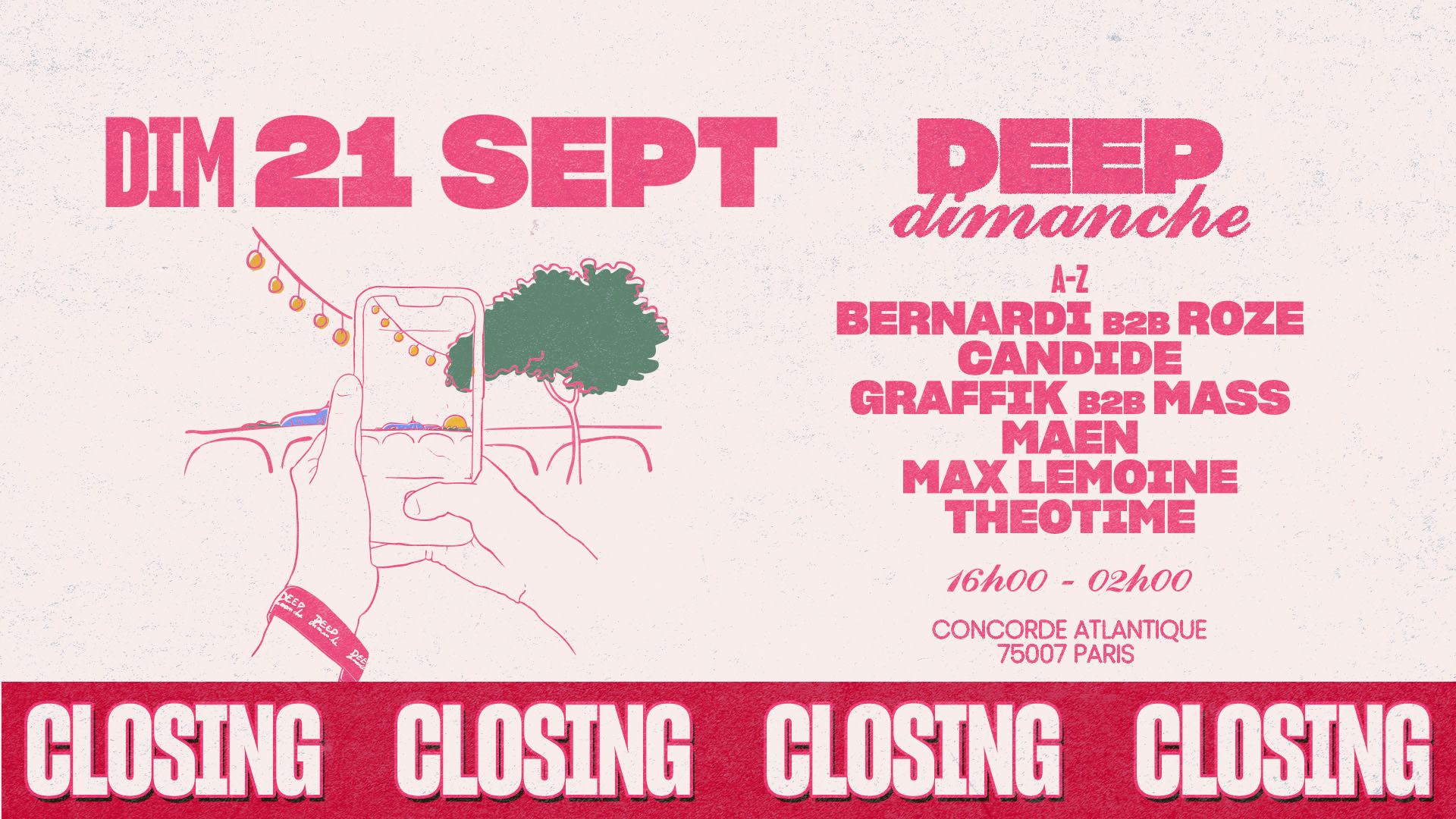 [Closing] Deep Dimanche | 21 Sept @Concorde Atlantique
