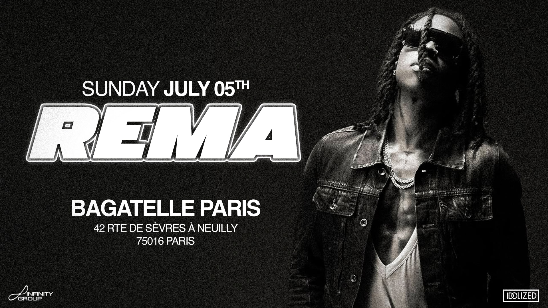 Dimanche 5 Juillet - Rema Live Performance - Bagatelle