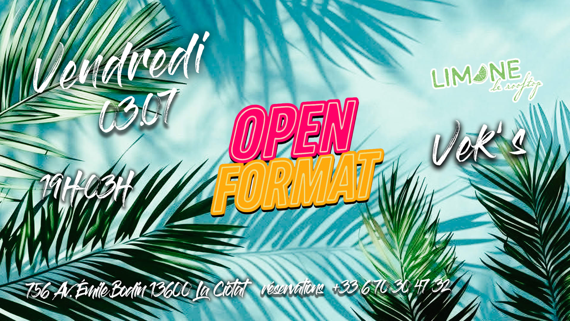 Vendredi 3 Juillet - Open Format Dj Veks